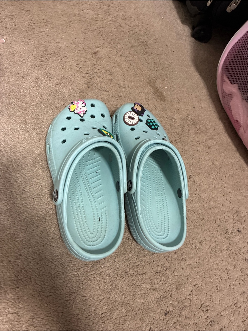 CROCS Kids Light Blue Clog Sandals with Fun Charms